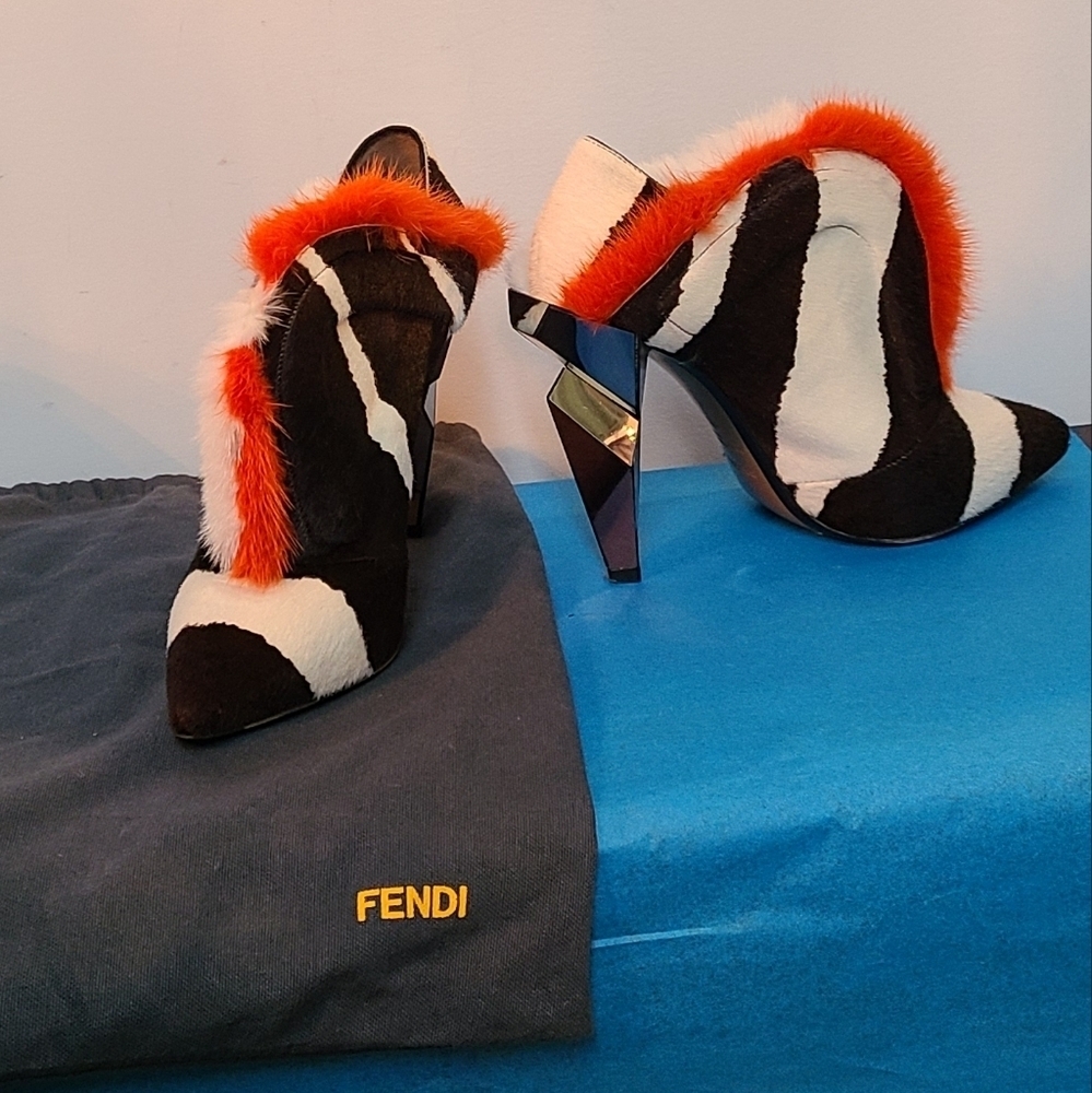 Fendi 2013/2014 Runway Collection Pony Hair Booties